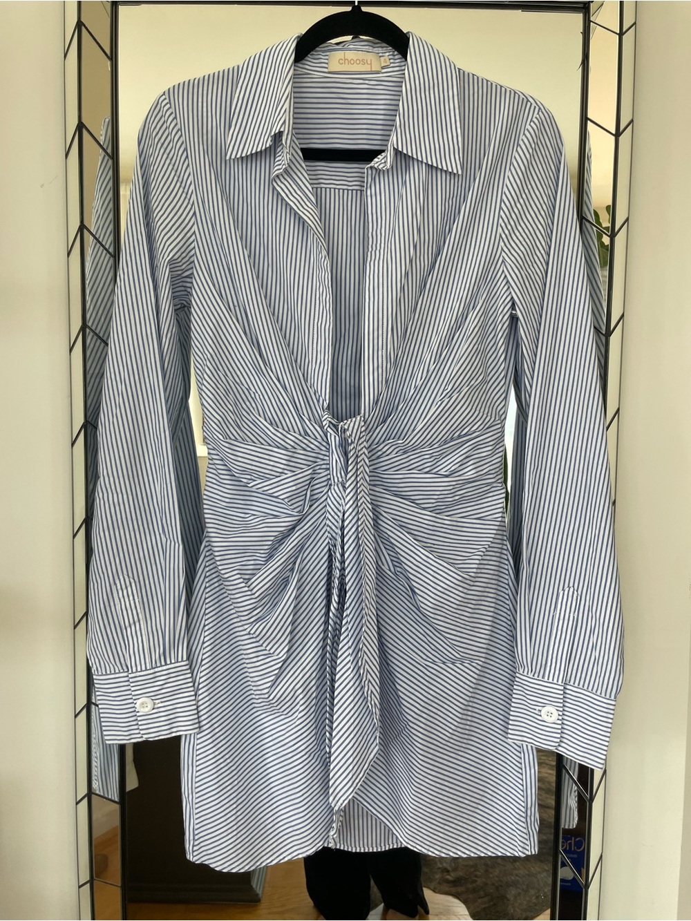 Jaquemus-Inspired Striped Blue Shirt Dress S / 4
